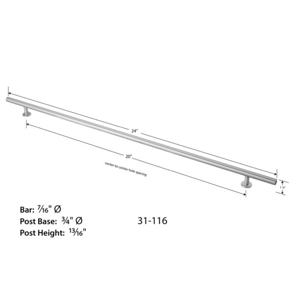 24" Round Bar Pull Diagram (#31-116)