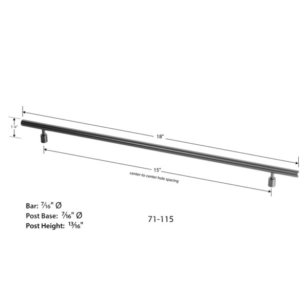 #71-115 18" Black Stainless Steel Diagram