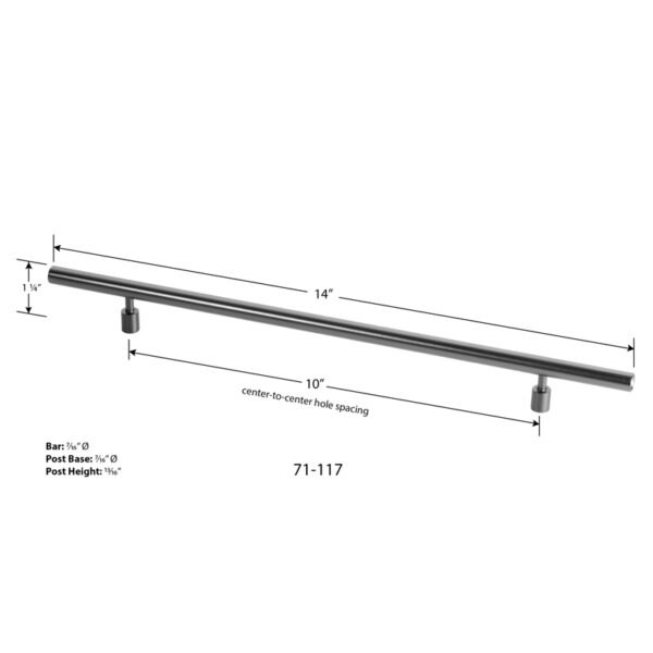 14" Black Stainless Steel Pull Diagram (#71-117)