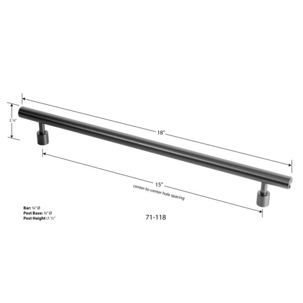 18" Black Stainless Steel Appliance Pull (#71-118)
