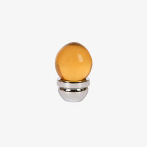 #14-201 Acorn Glass Knob in Transparent Amber, Polished Chrome Finish