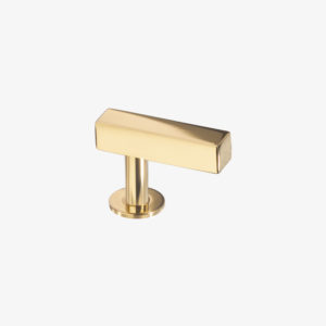#41-101 Square Bar Knob in Polished Brass