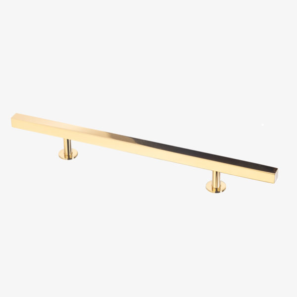 #41-104 10-1/2" Square Bar Pull in Polished Brass Finish