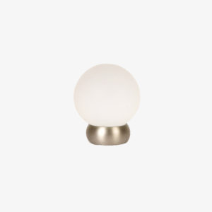 #65-101 Glass Ball Knob in Frosted Clear Glass, Brushed Nickel