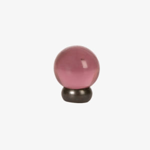 #68-301 Glass Ball Knob in Transparent Amethyst Glass, Oil Rubbed Bronze Finish
