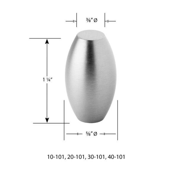 1 1/4" Barrel Knob Diagram