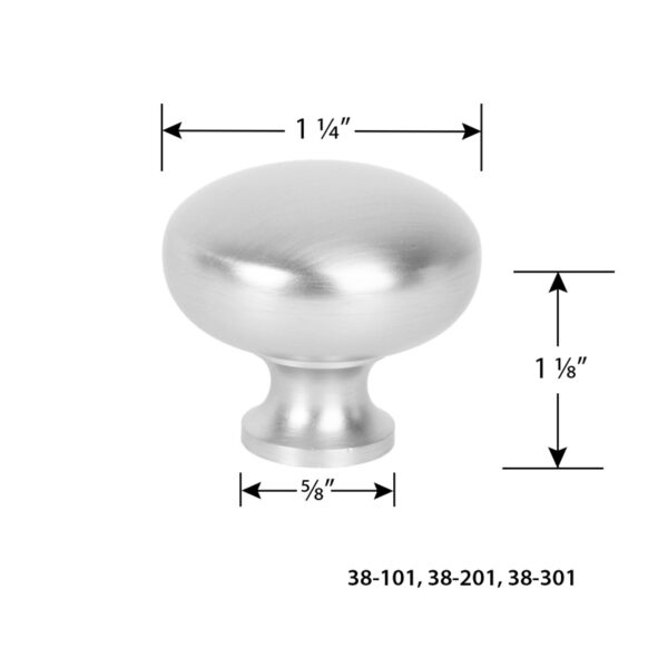 Metal Mushroom Knob diagram