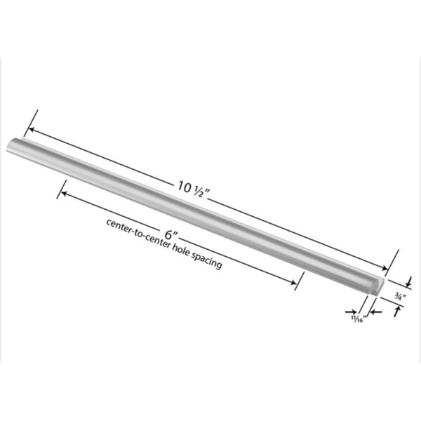 10-1/2" Solid Brass Finger Pull (#11-124) Diagram