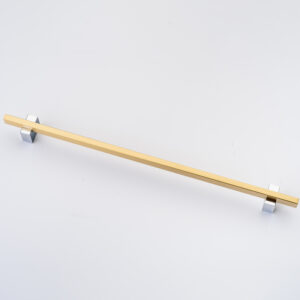 12" Two-Toned Pull in Brushed Brass Finish with Polished Chrome Post (#31-214)