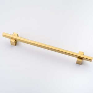 8" Two-Toned Pull in Brushed Brass Finish and Post (#31-313)