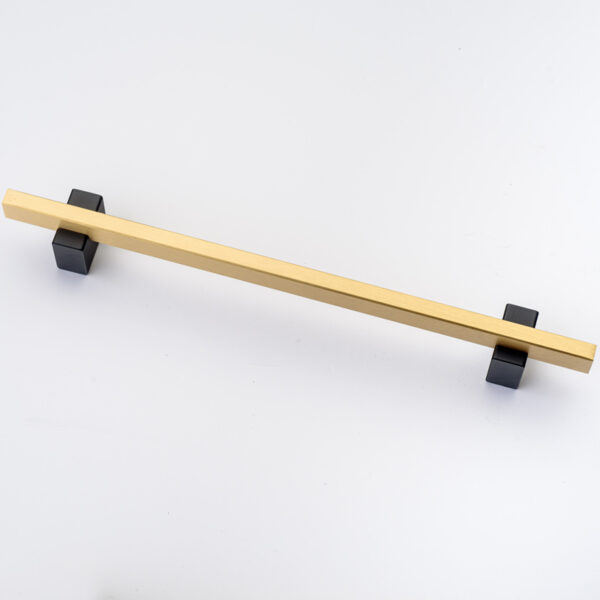 8" Two-Toned Pull in Brushed Brass Finish with Matte Black Post (#31-513)